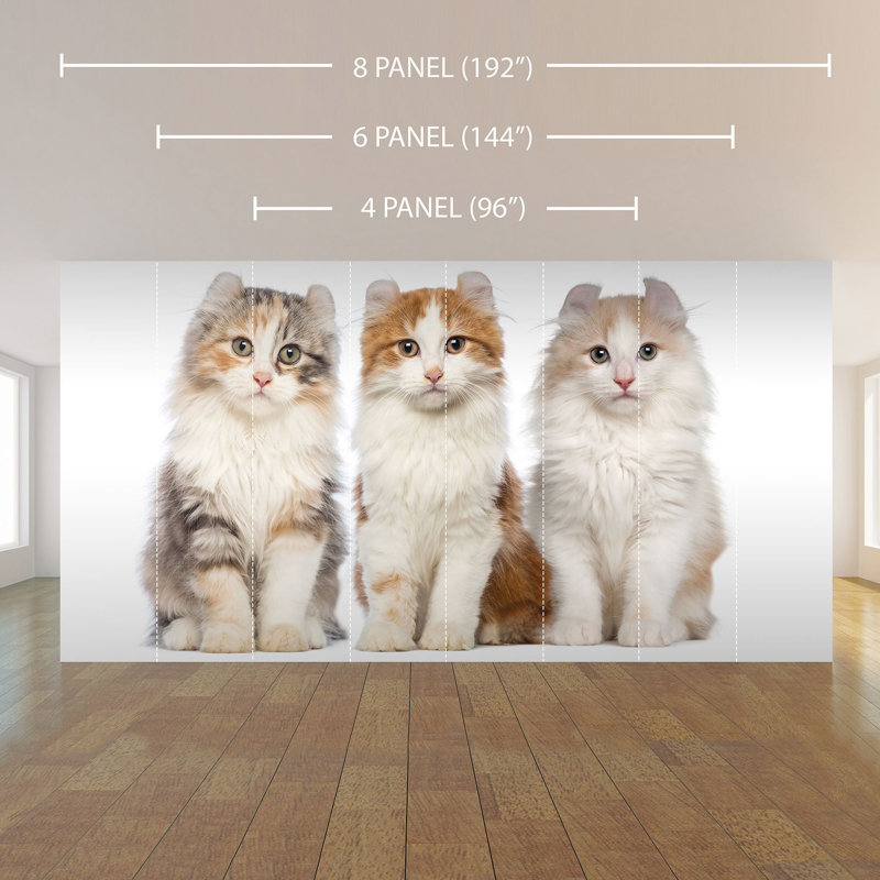 Panneau de papier peint Yeprad Cats, L 100,08 po x l 144 po
