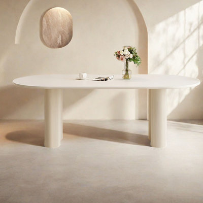 French Cream Style Oval Dining Table
