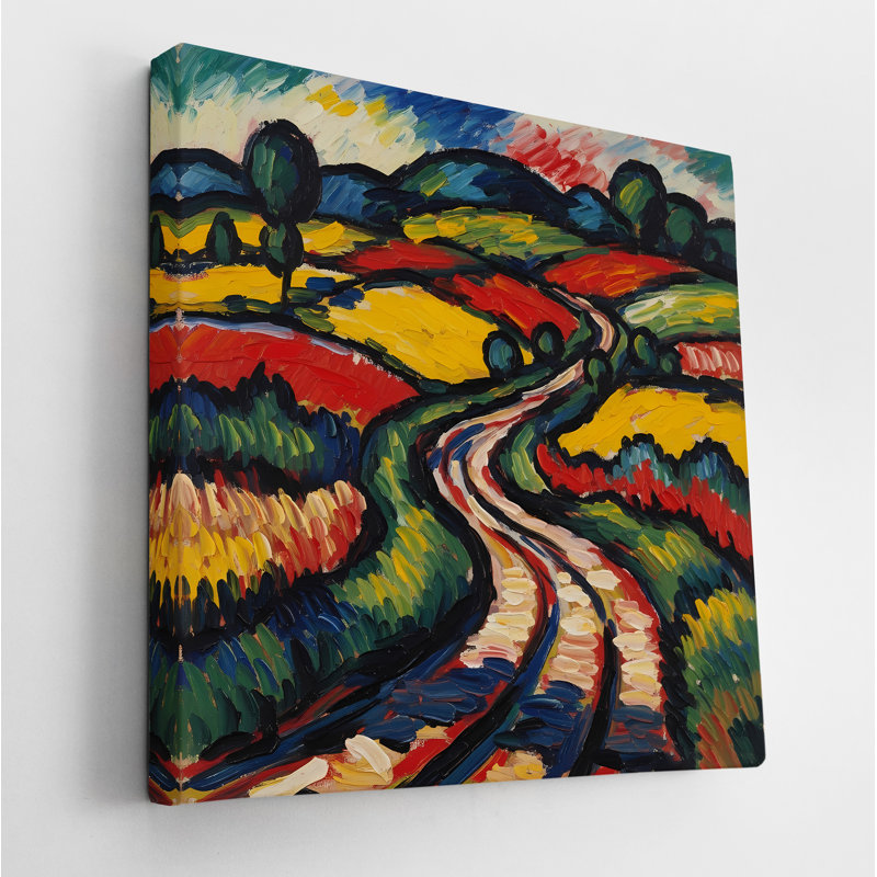 Champs de couleurs en fleurs, H 36 po x l 36 po