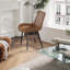 Chaise rembourrée en cuir de 20 po de largeur avec cadre en métal-114194484-114194485
