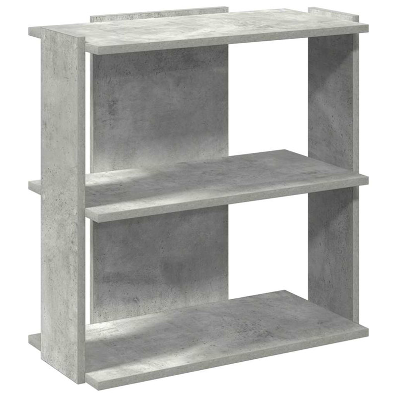 60cm W Bookcase, (3 Shelves) 60cmH x 60cmW x 30cmD, Concrete Grey
