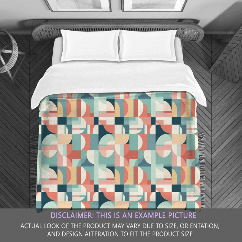 Polyester Comforter, White/Red Abstract, Queen Comforter