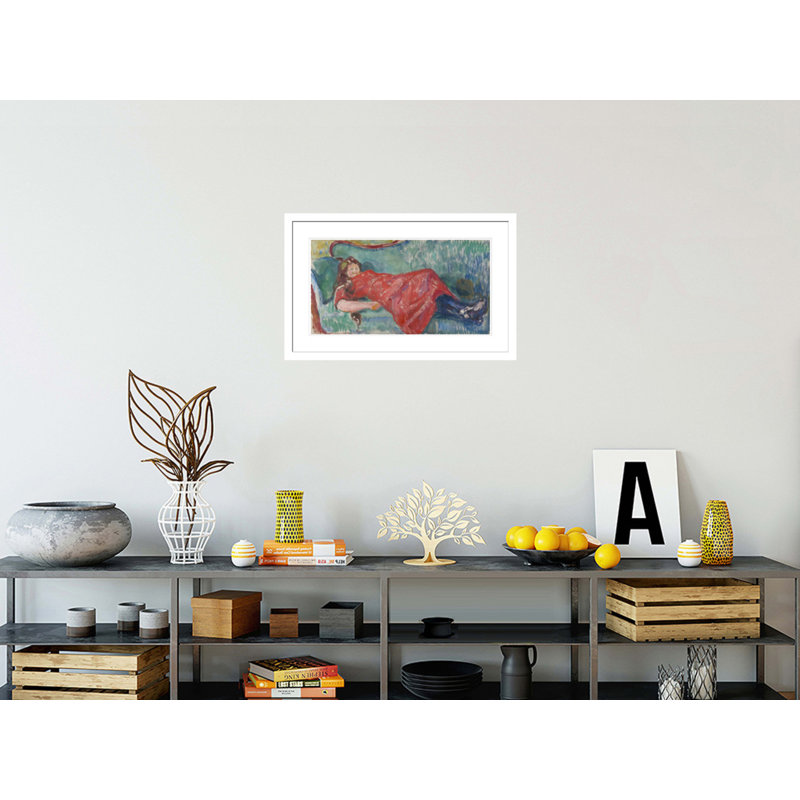 «On the sofa» par Edvard Munch - impression giclée sur cadre, H 18,63 po x l 29,5 po
