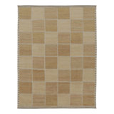 Rug & Kilim’S Scandinavian Rug, Geometric Pattern In Gold And Beige