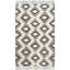 Tapis géométrique beige / noir en laine / coton noué à la main Alimatou-28062909