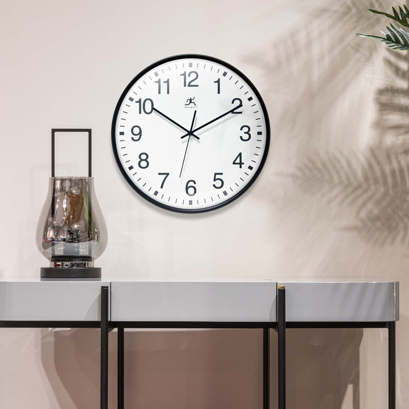 Horloge murale Apollo, noire, 15 po