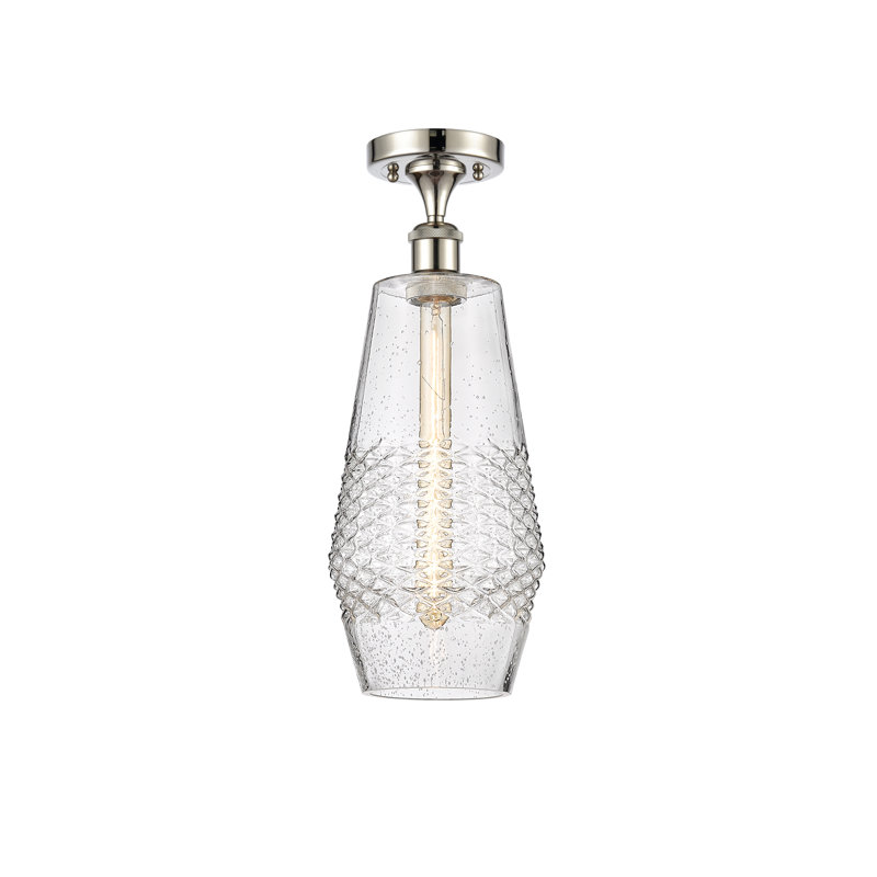 Plafonnier semi-encastré 1 lumière Alza, Bronze huilé, Ampoule non incluse