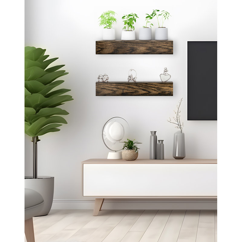 Tablette flottante 2 pièces Jaid, H 5 po x l 21 po x P 7 po, Ébène