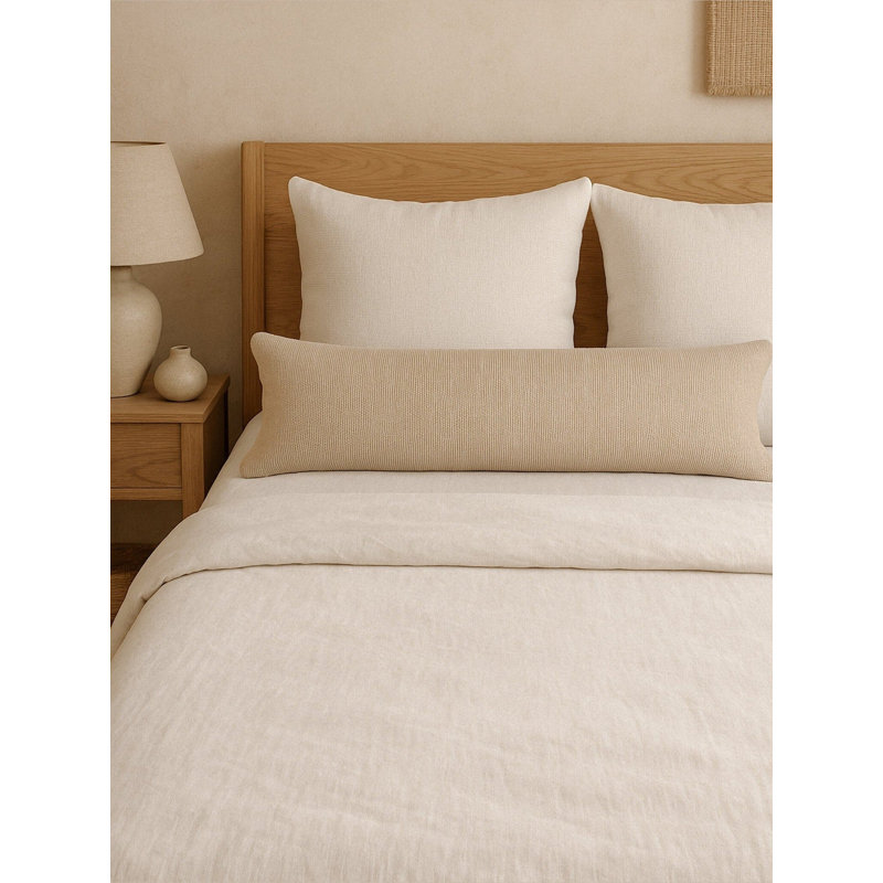 So Soft Linen Linen Throw Pillow, 22"H x 22"W, Down Blend, Warm Beige