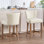 Ensemble de 2 tabourets de bar, cuir et bois
