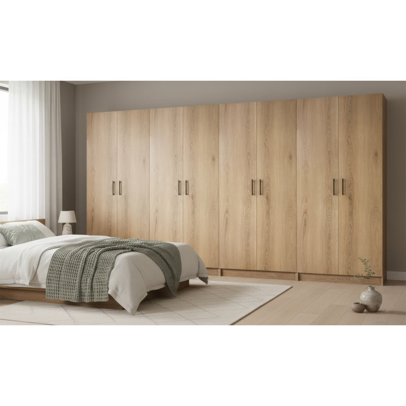 Armoire de rangement polyvalente en chêne Modex (ensemble de 4 pièces), Naturel