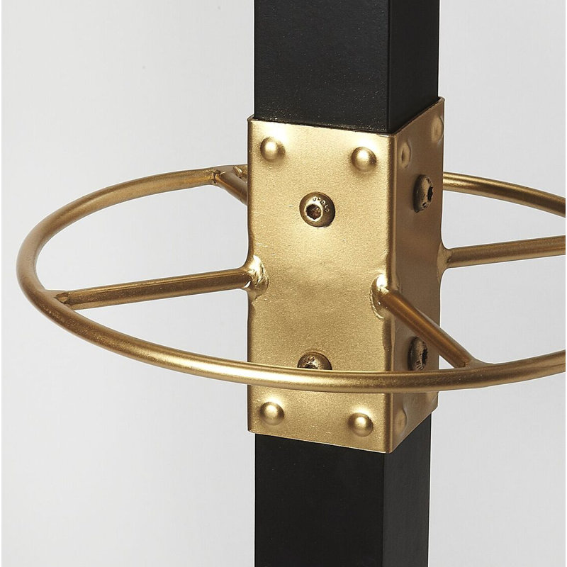Logan Square & Coat Rack/Tree, Black/Gold