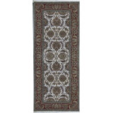 Wool Oriental Area Rug in Ivory/Rust/Green