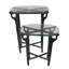 Élégante table d'appoint gigogne noire de 26 po avec plateau en verre recyclé écologique-1940413985