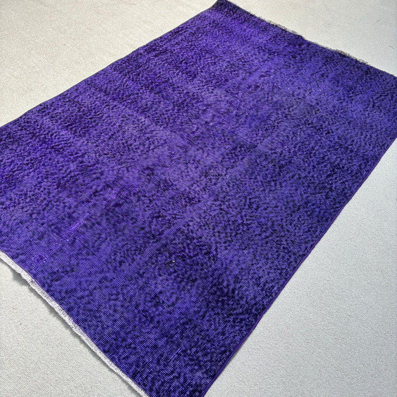 Tapis mauve en laine moderne 48 x 72 pouces