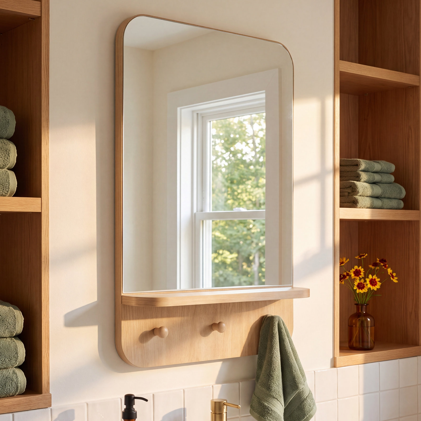 Modway Lumina Mirror, Oak