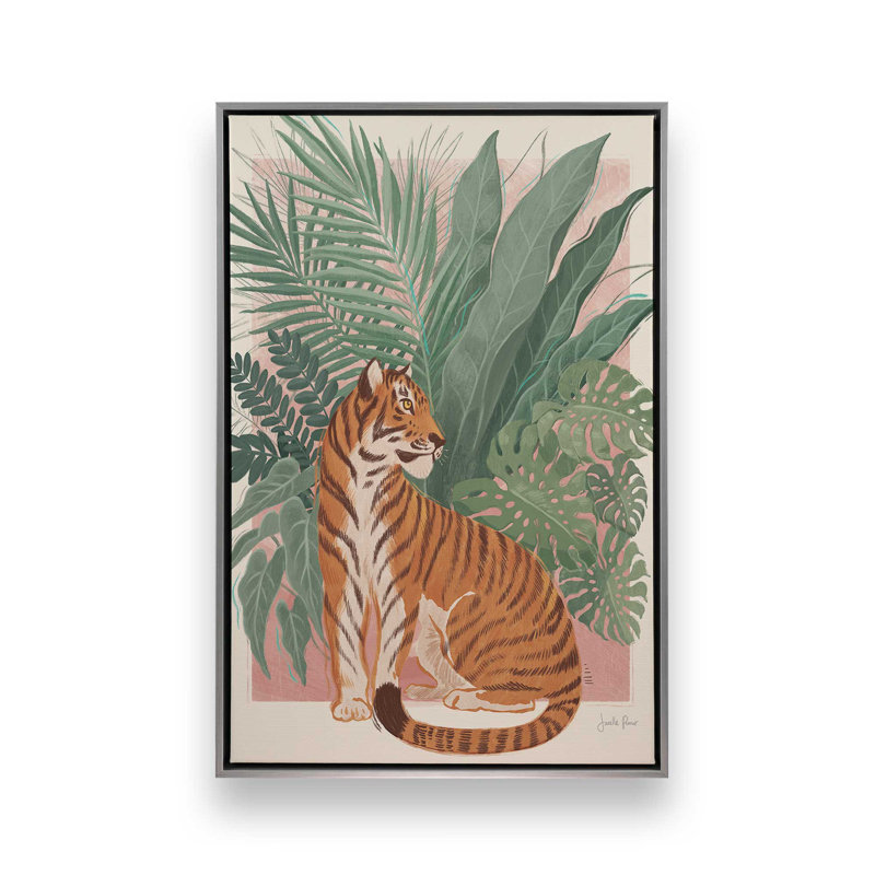«Jungle Majesty», reproduction sur toile, Cadre flottant en chrome poli, H 12,75 po x l 8,75 po x P 1,75 po