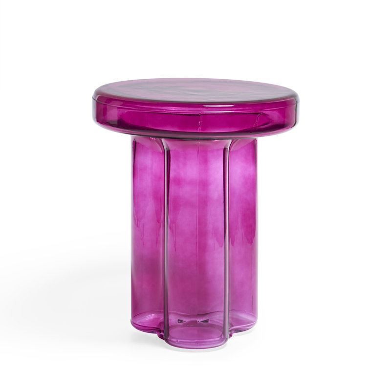 Glass Top End Table, Purple