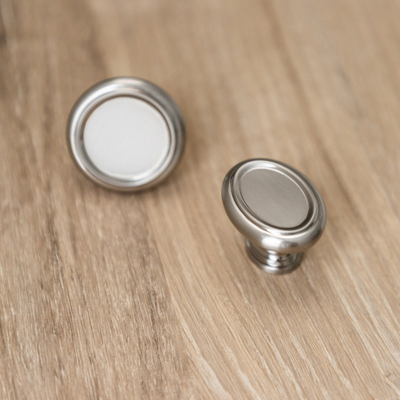 Berkshire Collection Oval Knob - 1-1/2" x 1-1/8 " Cabinet Knob - Farmhouse Hardware for Drawers & Cabinets, Satin Nickel