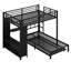 Lit superposé avec garde-robe intégrée, lit gigogne et bureau pliable-266181331