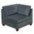 Gray - 5Pc Chenille Fabric Corner Chair & In Armless