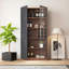 Armoire à vin de luxe en bois massif 39,37 po, buffet de salon avec portes en verre, armoire de rangement de vin autoportante