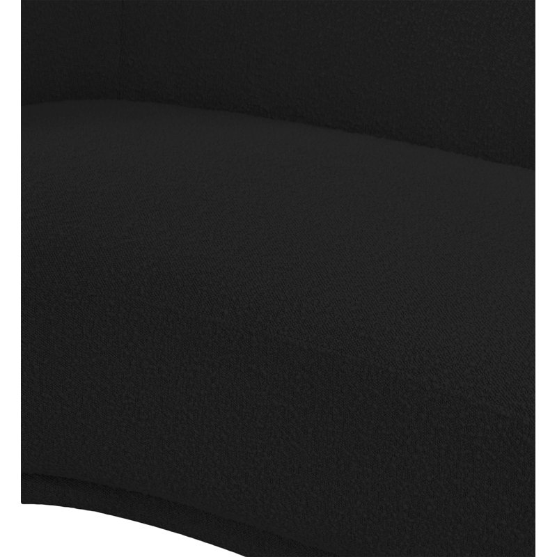 Desislava 42" W Boucle Fabric Chair, Black Boucle Fabric