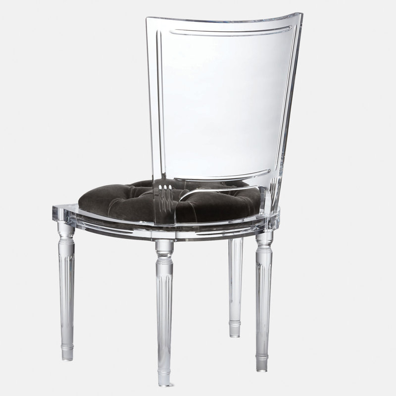 Chaise d'appoint en acrylique Marilyn - étain, Gris