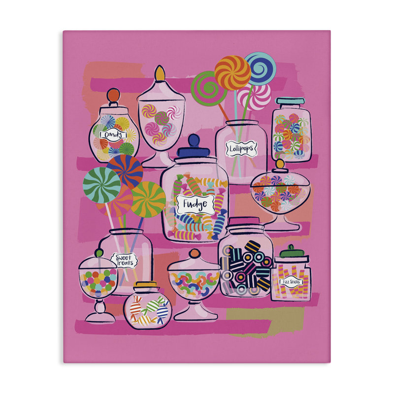 Art mural sur toile Bright Candy Jars par Lisa Perry White, H 20 po x l 16 po