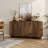 60" Curved Sideboard With Adjustable Shelf & 4 Doors-1011074954