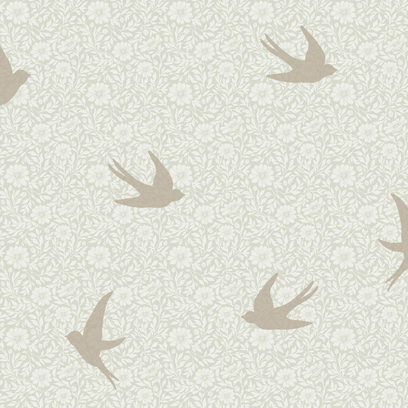 Papier peint Sparrow Silhouettes, Green