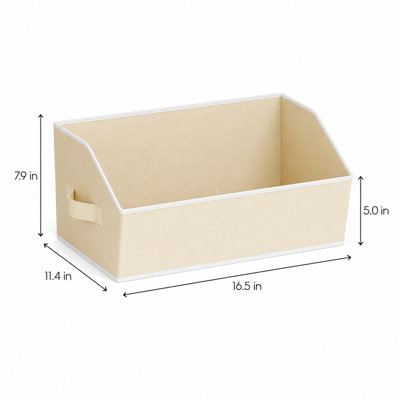 Lot de 8 bacs de rangement trapézoïdaux en tissu avec poignées