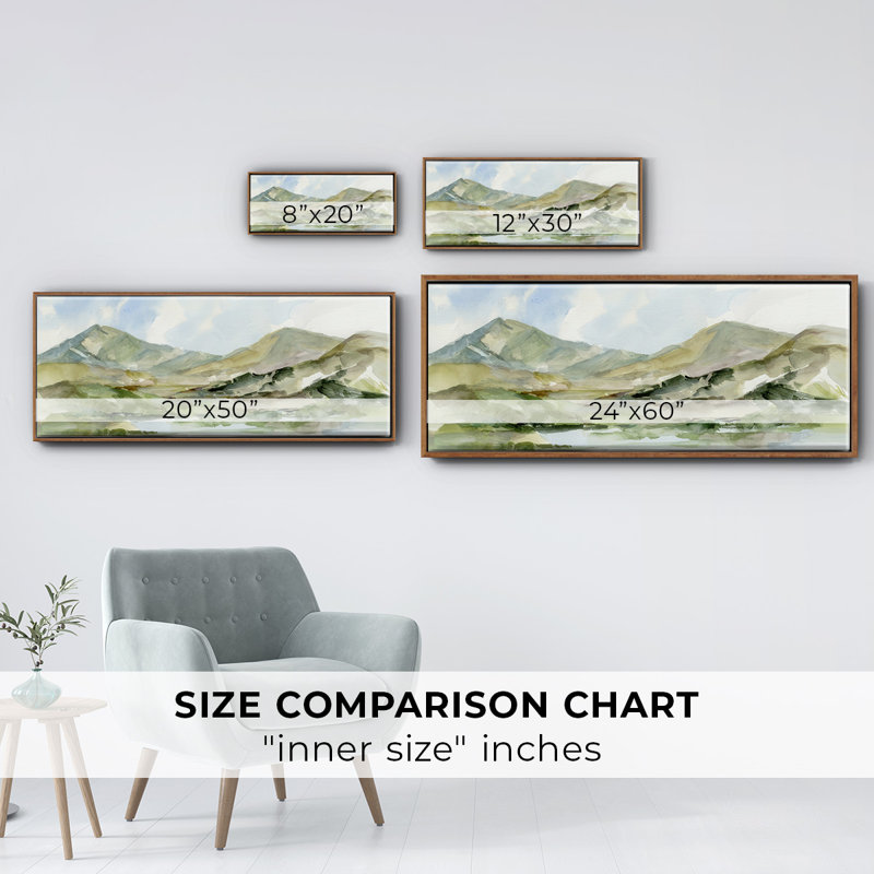 Serene Mountains II - toile encadrée, H 20 po x l 50 po