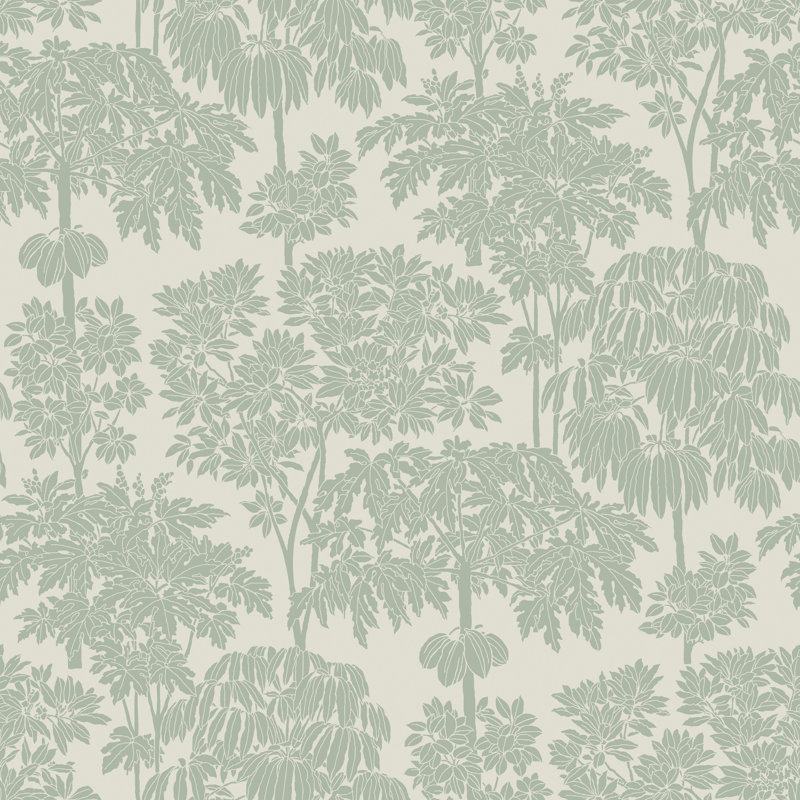 Papier peint Tonal Trees Tropical, Vert