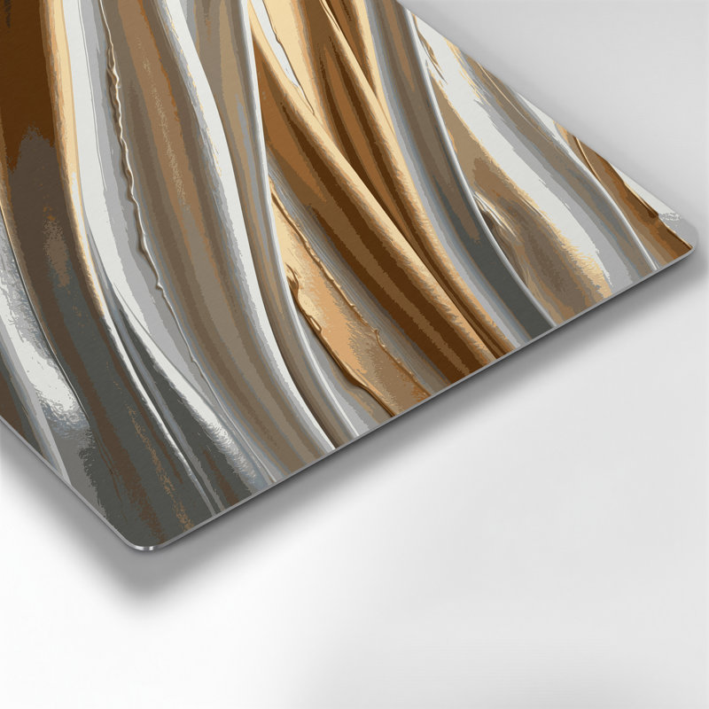 Art mural en métal gris clair DiagonalStripes, H 10 po x l 8 po