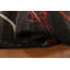 Tapis noir en laine noué à la main de conception unique 3 pi 10 po x 4 pi 9 po New Age