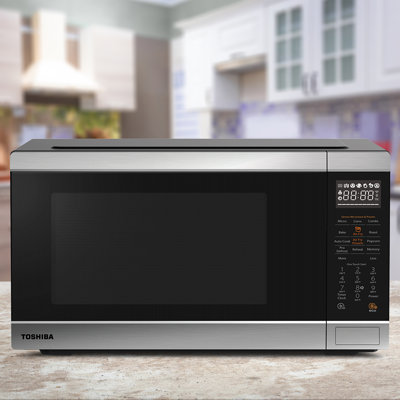 Toshiba 1.2 Cubic Feet 1000 Watt Convection Countertop Microwave with Sensor Cooking and Air Frying Capability