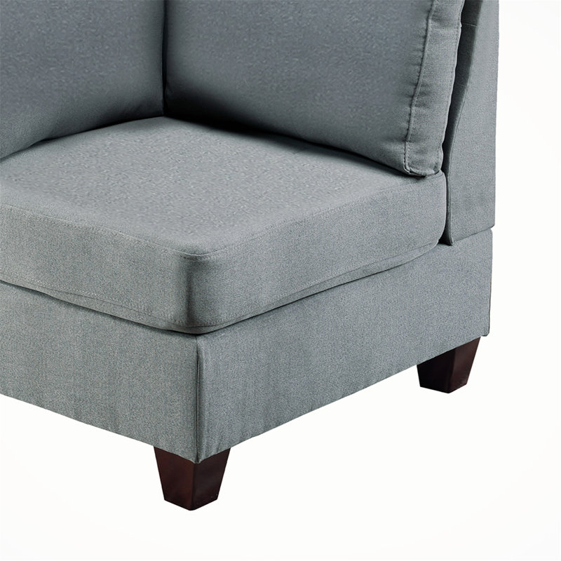 Canapé modulaire 4 pièces Darquize, 100 % polyester gris