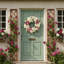 24" Hydrangea Wreath with Ranunculus and Viburnum