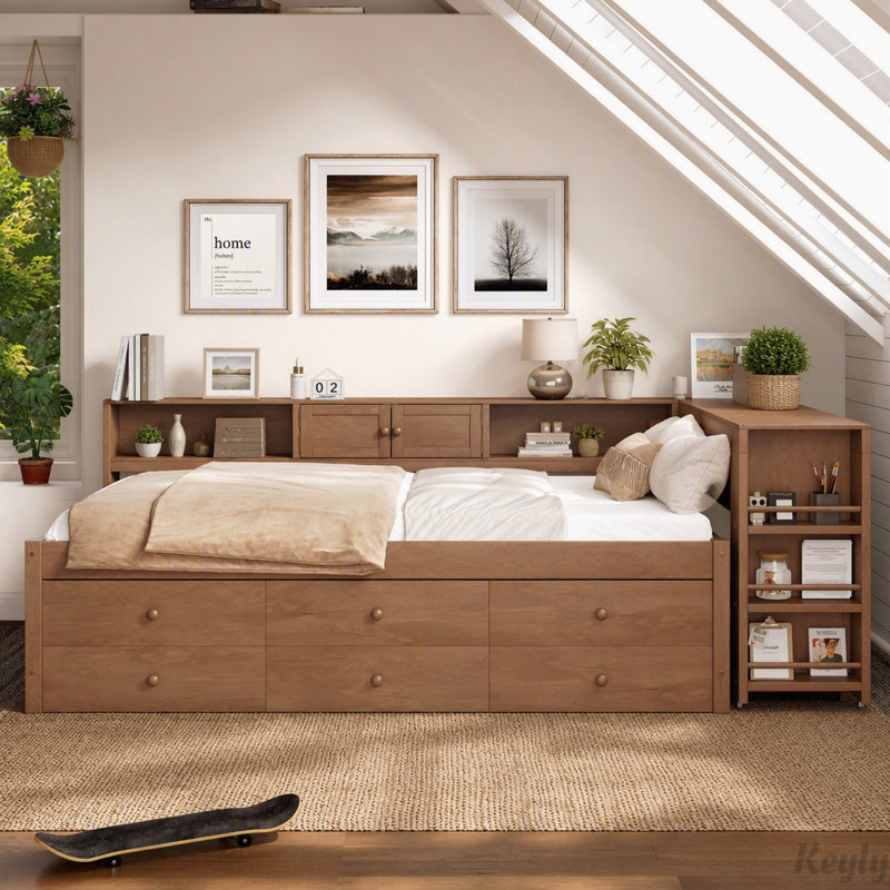 Bed, Twin, Vintage Brown