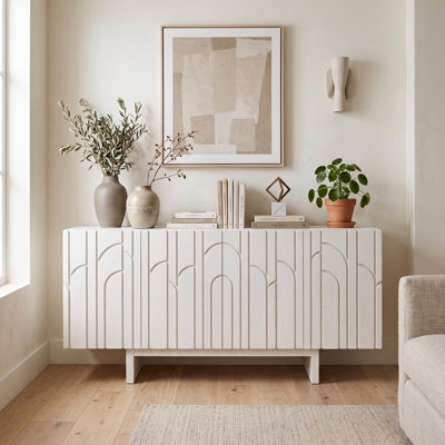 Buffet en bois avec rangement 63 po