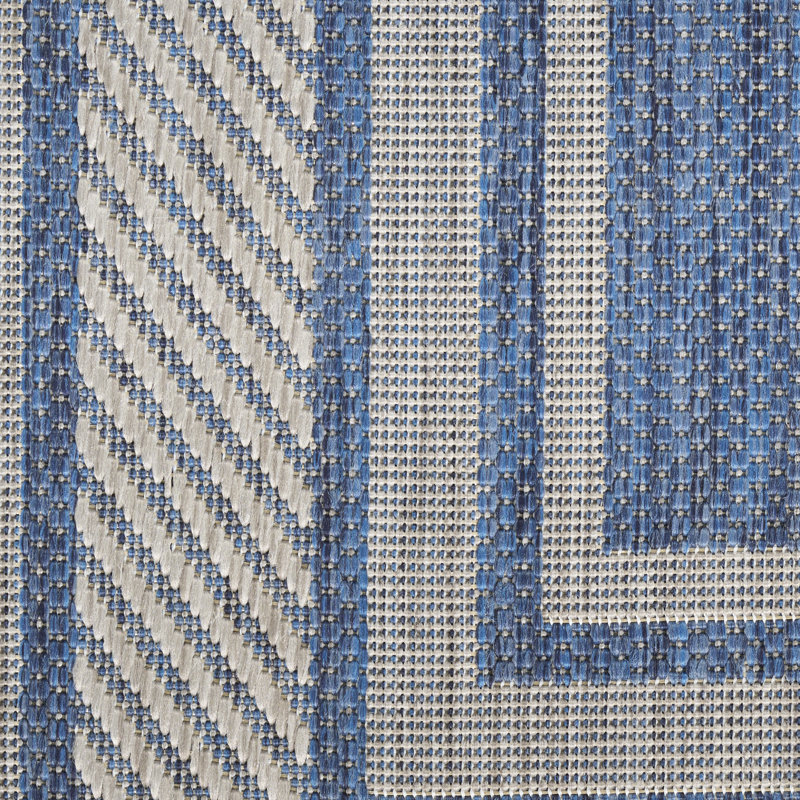 Horizon Indoor/Outdoor Modern Rug, Runner 2' x 6', Blue
