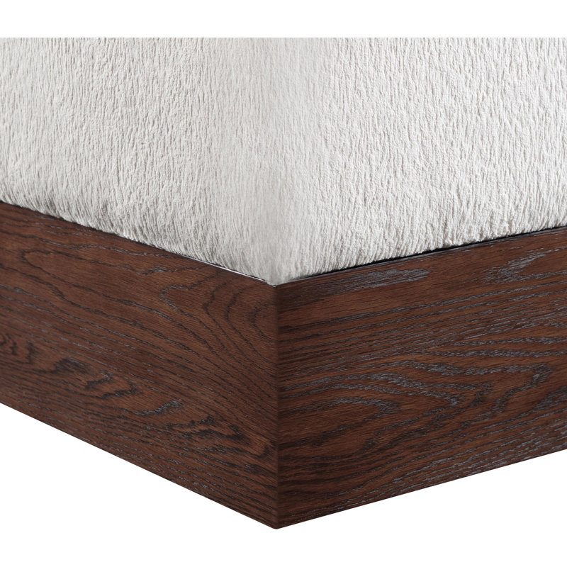 Repose-pieds / tabouret Madelen, Tissu velours beige, Brun