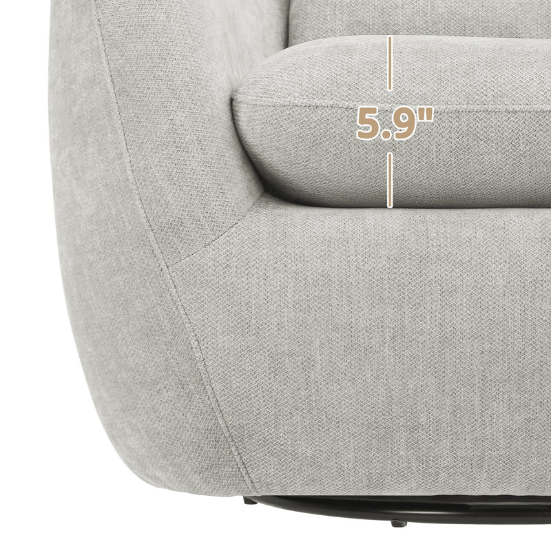 Fauteuil demi-tonneau pivotant Alma, Gris clair