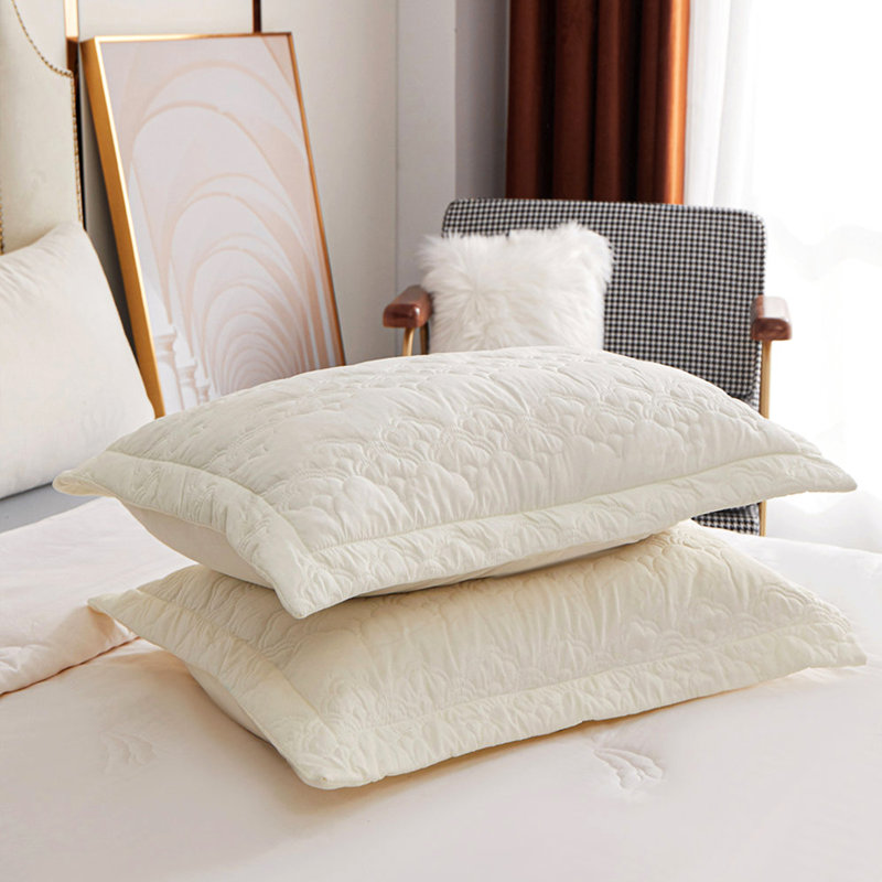 Quilted Pillow Shams for Beds (Cloud), 20" x 36", Off White
