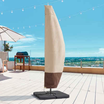 Housse de parasol, housses de parasol imperméables avec fermeture à glissière pour parasol suspendu en porte-à-faux extérieur de 9 à 11 pi
