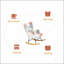 Chaise berçante avec repose-pieds, fauteuil berçant en tissu Mid-Century avec pieds en bois