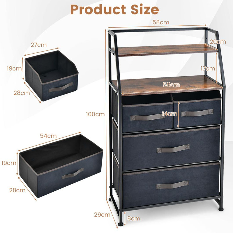 Limewood 4 Drawer Storage Drawer
