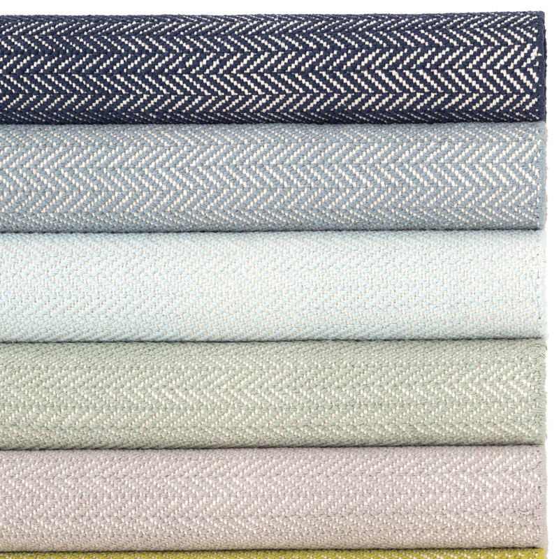 Herringbone Indigo Handwoven Cotton Rug, Rectangle 2' x 3'