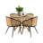 Bertwalda 4 - Person Dining Table Sets With 39.4'' Round Table & 4 Upholstered Boucle Armchairs-1963704699